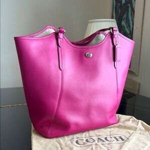 Coach Pink Leather Tote Bag
